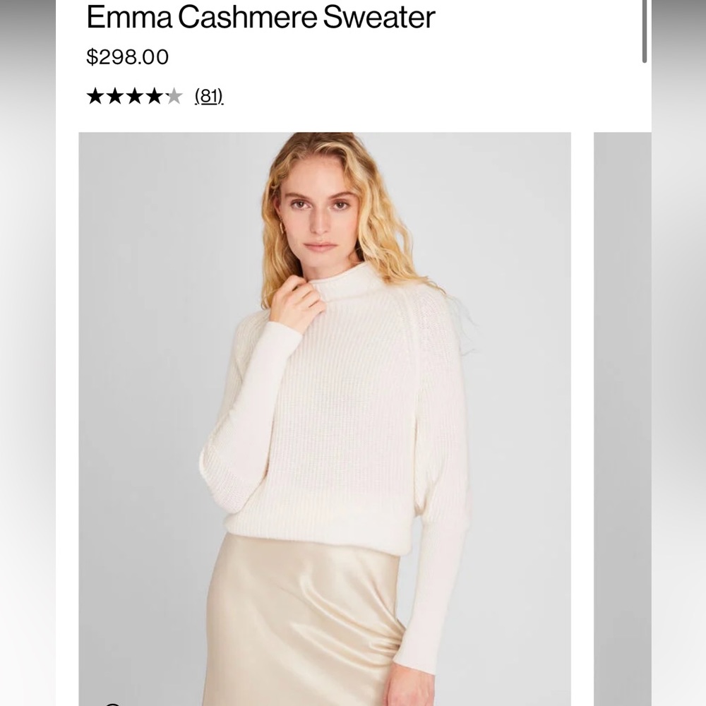 Club Monaco Cream Emma Cashmere Sweater